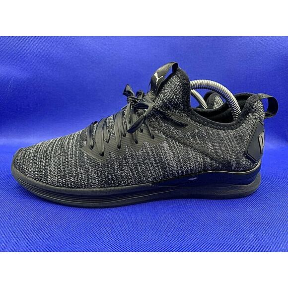 PUMA IGNITE FLASH EVOKNIT Black Running Athletic Shoes 190959 01 Women's Sz 9.5 - Picture 1 of 10